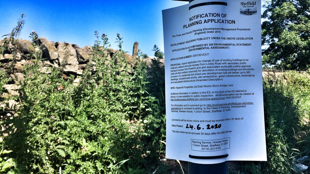 Hepworth site notice posted 24th June