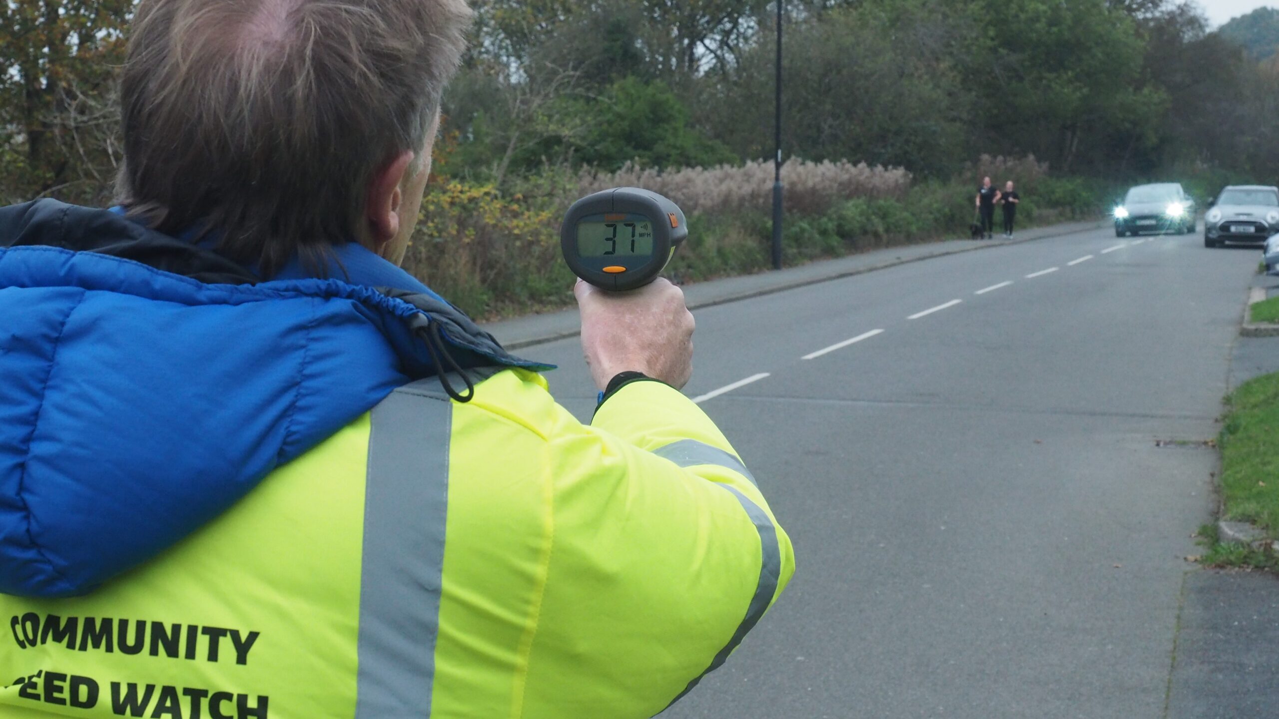 Photo of Community Speedwatch volunteer on Loxley Road