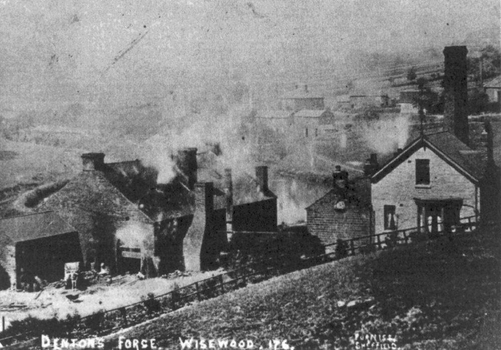 1900 postcard view of Loxley Steel Works, otherwise known as Denton's Forge.